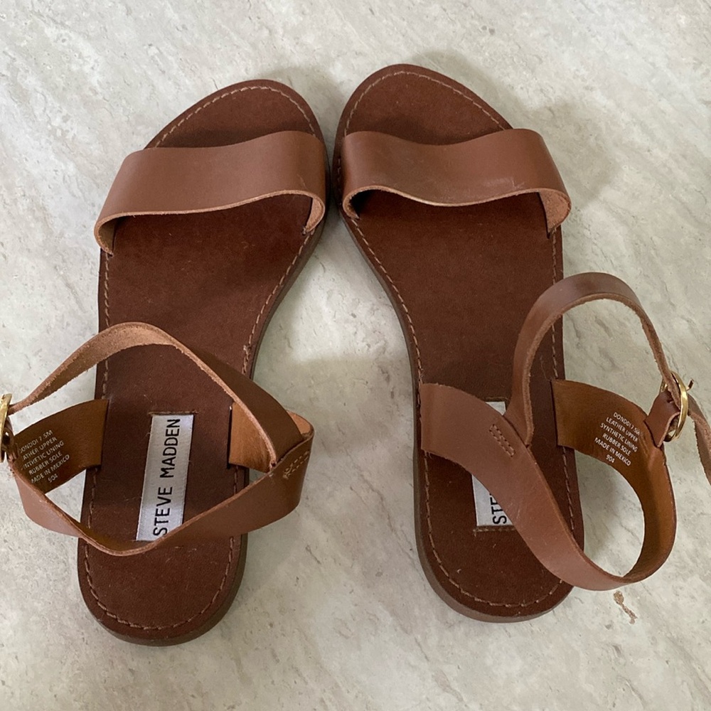 Women’s Steve Madden Brown Leather Sandals Size 7.5